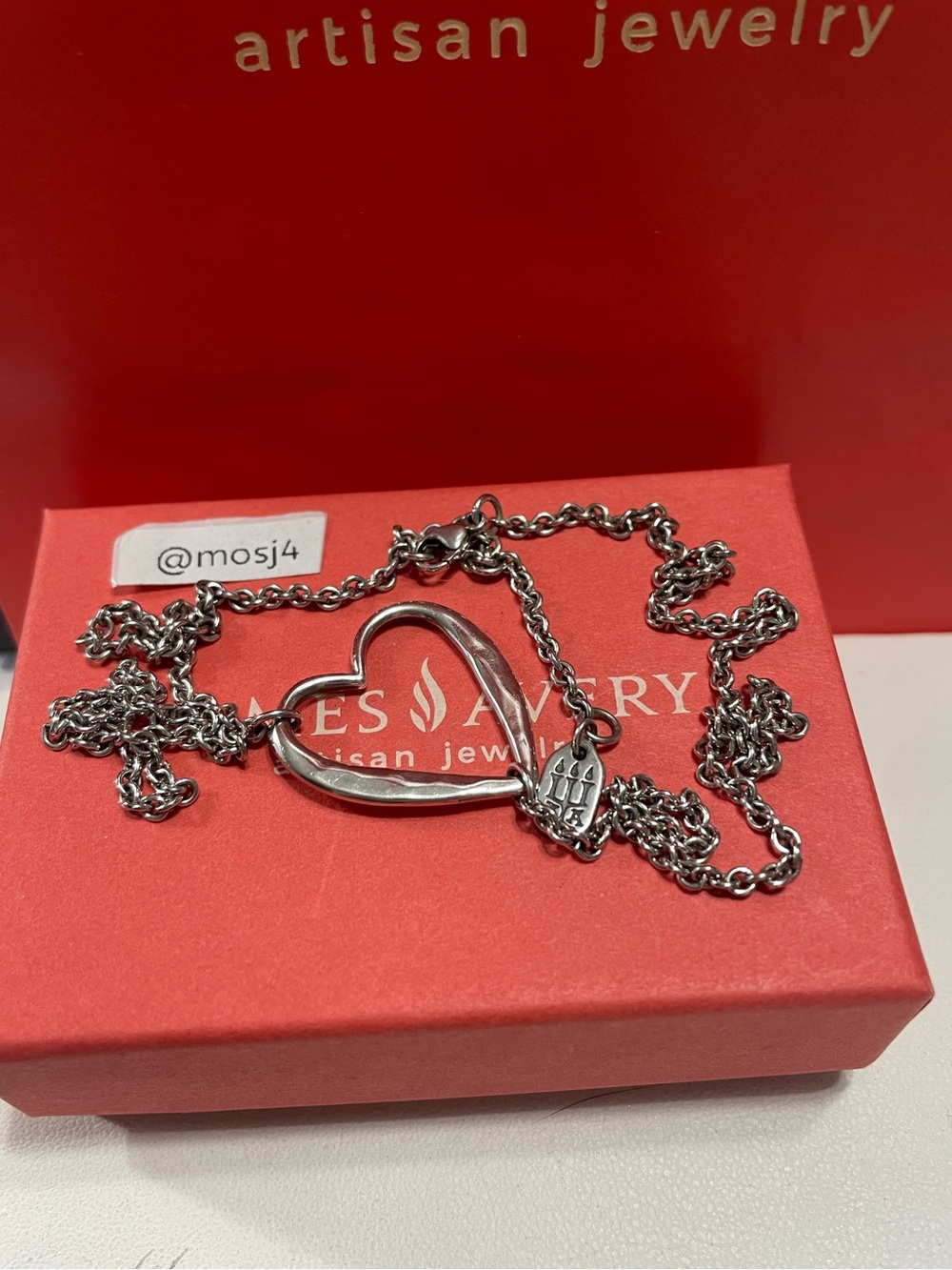 Retired James Avery Adore You Heart Necklace - Picture 5 of 5